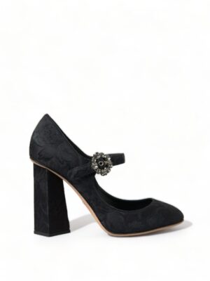 Dolce & Gabbana Chic Black Brocade Mary Janes Pumps