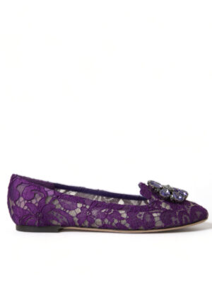 Dolce & Gabbana Elegant Floral Lace Vally Flat Shoes