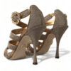 Dolce & Gabbana Bronze Crystal Stiletto Heels Sandals - Image 3