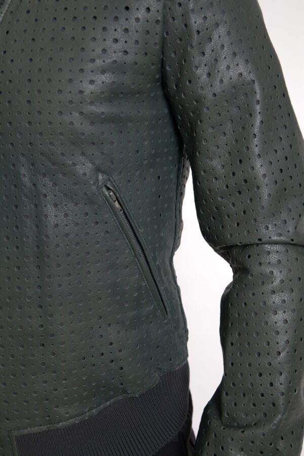 Dolce & Gabbana Emerald Green Goatskin Bomber Jacket - Image 6