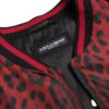 Dolce & Gabbana Red Leopard Print Bomber Jacket - Image 3
