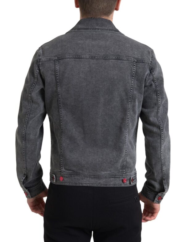 Dolce & Gabbana Elegant Gray Stretch Denim Jacket - Image 2