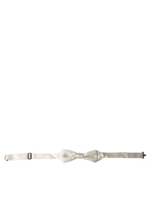 Dolce & Gabbana Elegant White Silk Bow Tie