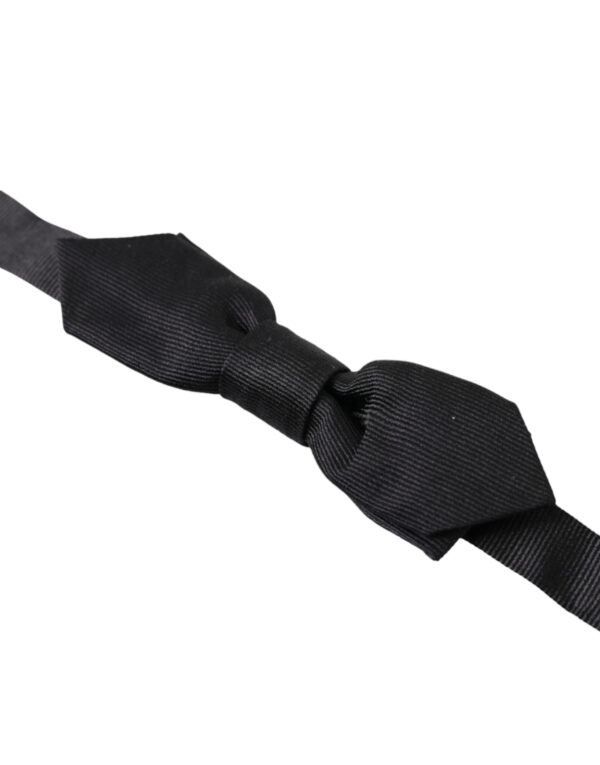 Dolce & Gabbana Elegant Silk Black Bow Tie for Sophisticated Style - Image 2