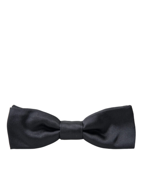 Dolce & Gabbana Elegant Anthracite Gray Silk Bow Tie - Image 4