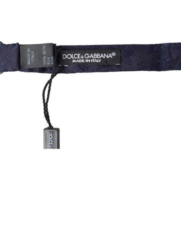 Dolce & Gabbana Elegant Silk Blue Bow Tie - Image 4
