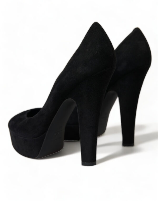 Dolce & Gabbana Black Suede Heeled Pumps Sophistication - Image 4