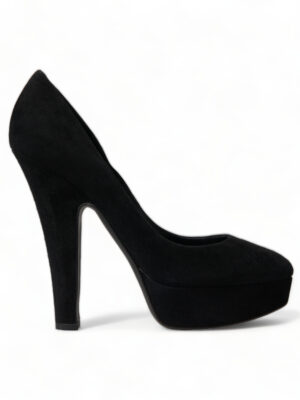 Dolce & Gabbana Black Suede Heeled Pumps Sophistication