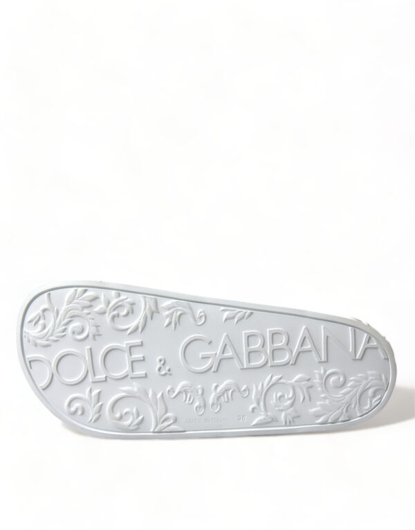 Dolce & Gabbana Elegant White Logo Slides - Image 6