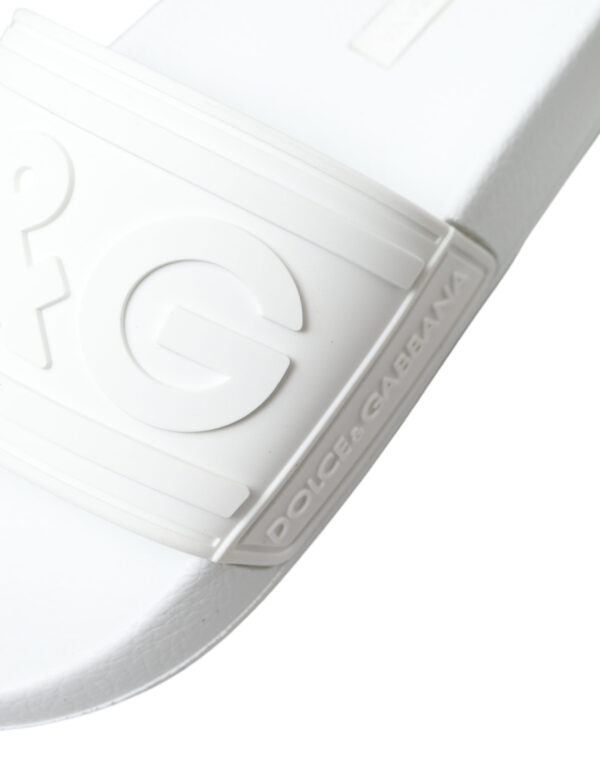 Dolce & Gabbana Elegant White Logo Slides - Image 8