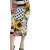 Dolce & Gabbana Glamorous High Waist Patchwork Midi Skirt