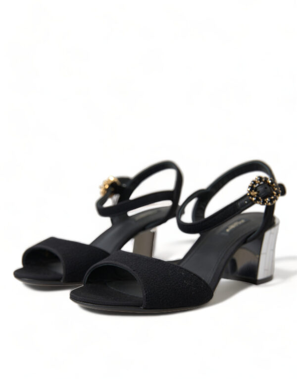 Dolce & Gabbana Elegant Ankle Strap Sandals with Mirror Heels - Image 4