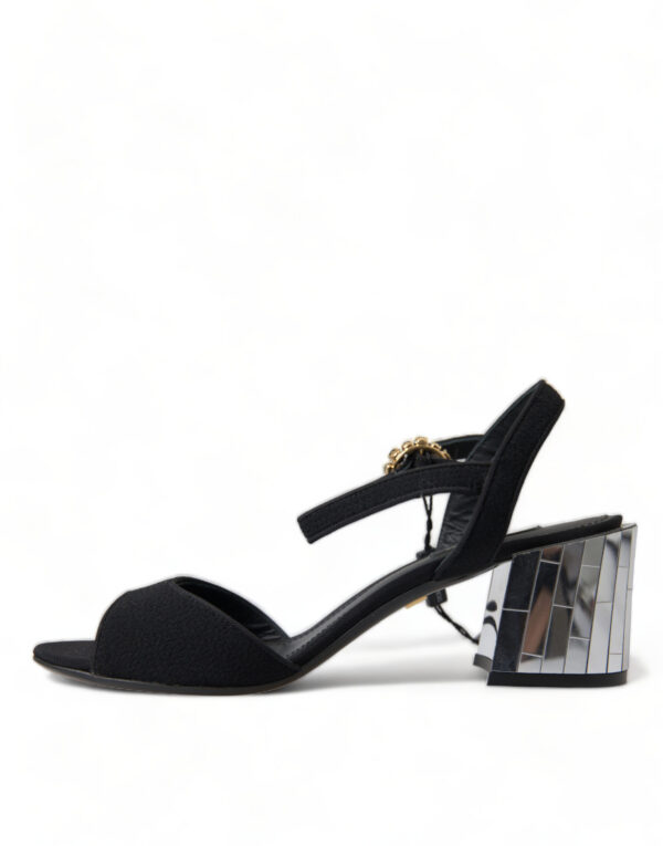 Dolce & Gabbana Elegant Ankle Strap Sandals with Mirror Heels - Image 6
