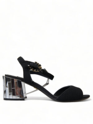 Dolce & Gabbana Elegant Ankle Strap Sandals with Mirror Heels