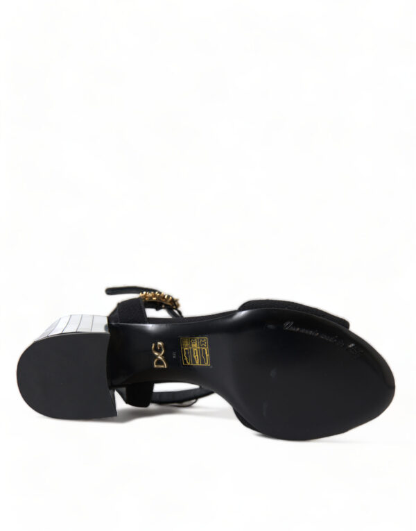 Dolce & Gabbana Elegant Ankle Strap Sandals with Mirror Heels - Image 7