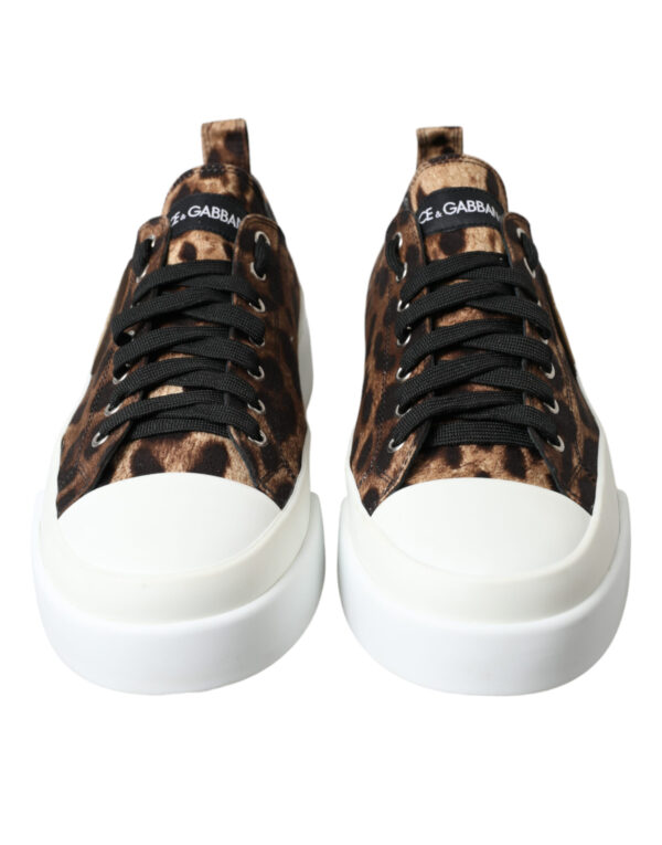 Dolce & Gabbana Elegant Leopard Print Casual Sneakers - Image 2