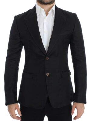 Dolce & Gabbana Elegant Black Silk Blend Two-Button Blazer