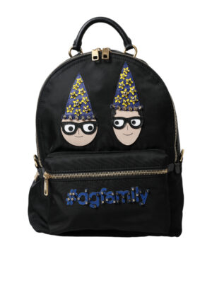Dolce & Gabbana Elegant Black Gold Detail Backpack