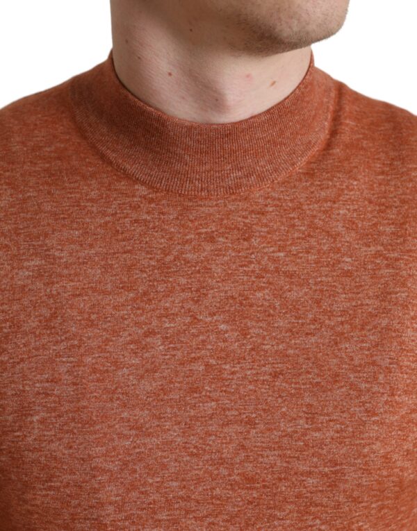 Dolce & Gabbana Silk-Cashmere Orange Crew Neck Sweater - Image 4