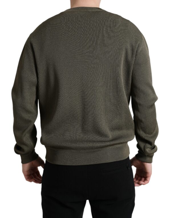 Dolce & Gabbana Elegant Green Crew Neck Sweater - Image 2