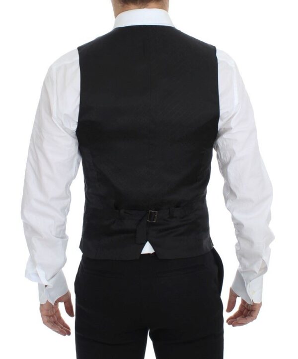 Dolce & Gabbana Elegant Striped Wool Dress Vest - Image 3