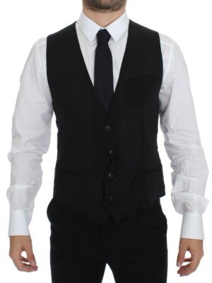 Dolce & Gabbana Elegant Black Wool Dress Vest
