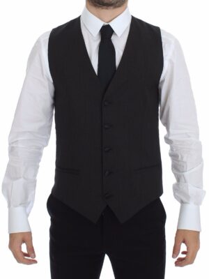 Dolce & Gabbana Classic Gray Wool Blend Dress Vest