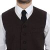 Dolce & Gabbana Elegant Brown Cotton Blend Dress Vest - Image 5