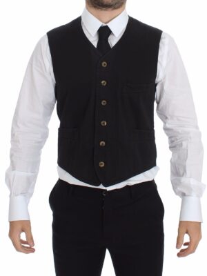 Dolce & Gabbana Elegant Black Dress Vest
