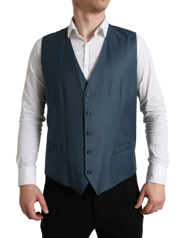Dolce & Gabbana Elegant Green Martini Two-Piece Wool Suit - Image 6