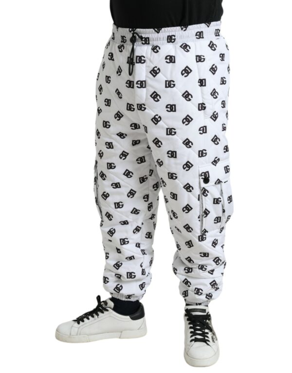 Dolce & Gabbana Chic White Jogger Pants with Iconic DG Print - Image 2