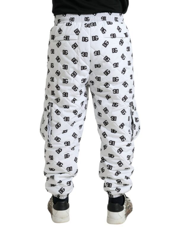 Dolce & Gabbana Chic White Jogger Pants with Iconic DG Print - Image 3
