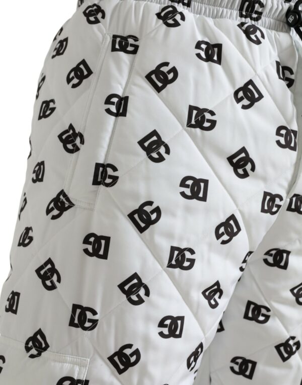 Dolce & Gabbana Chic White Jogger Pants with Iconic DG Print - Image 4