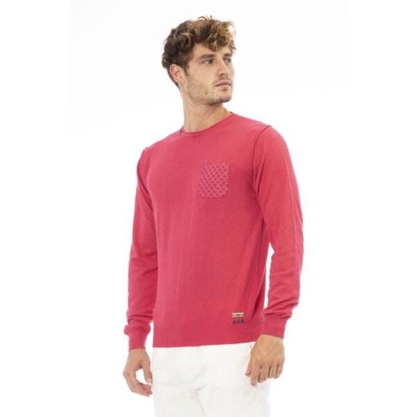 Baldinini Trend Red Cotton Men Sweater - Image 2