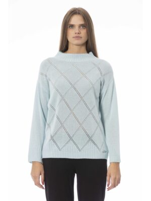 Baldinini Trend Light Blue Wool Women Sweater