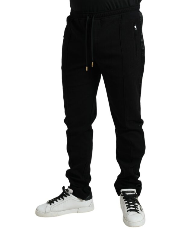 Dolce & Gabbana Elegant Black Cotton Blend Jogger Pants - Image 2