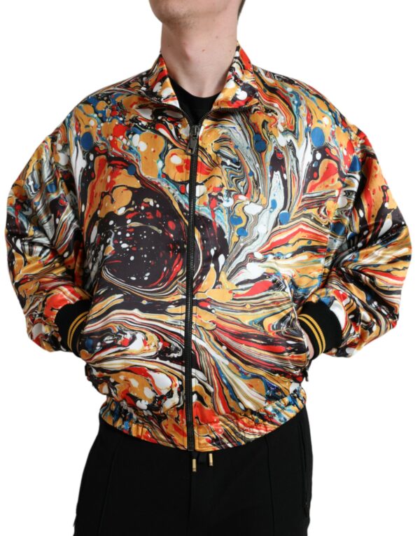 Dolce & Gabbana Colorful Abstract Bomber Jacket - Image 2