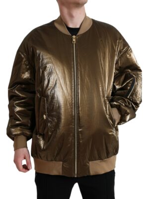 Dolce & Gabbana Elegant Bronze Bomber Jacket