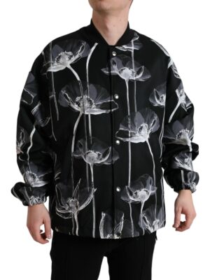 Dolce & Gabbana Elegant Floral-Print Bomber Jacket
