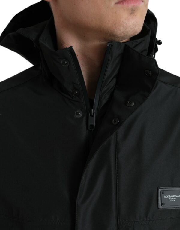 Dolce & Gabbana Sleek Black Windbreaker Jacket - Image 4