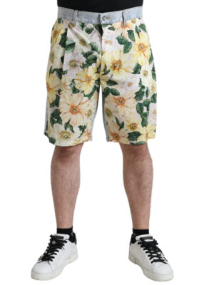 Dolce & Gabbana Multicolor Floral Cotton Bermuda Shorts