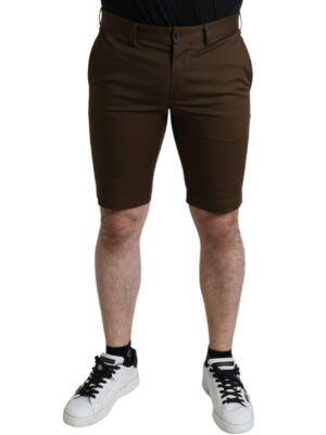 Dolce & Gabbana Chic Brown Bermuda Shorts with Logo Detail