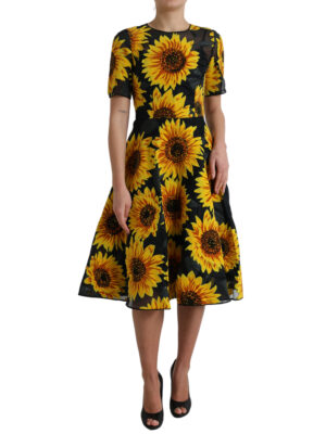 Dolce & Gabbana Summery Sunflower A-Line Midi Dress