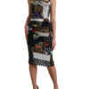 Dolce & Gabbana Elegant Patchwork Silk Midi Dress - Image 2