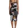 Dolce & Gabbana Elegant Patchwork Silk Midi Dress - Image 3