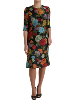 Dolce & Gabbana Elegant Floral Embroidered Pencil Dress