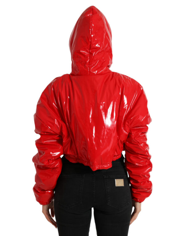Dolce & Gabbana Chic Shiny Red Cropped Jacket - Image 3