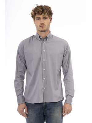 Baldinini Trend Gray Cotton Men Shirt