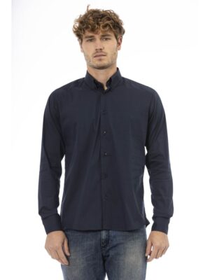 Baldinini Trend Blue Cotton Men Shirt