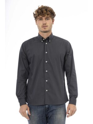 Baldinini Trend Gray Cotton Men Shirt